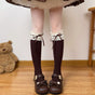 Coffee-colored calf socks / One Size