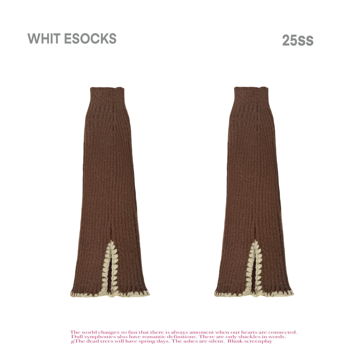 White Socks - Slouchy Rib - Socks with a scrunched ribbed profile and split lace trim
