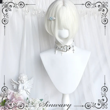 Sinwavy - White Gothic Lolita Wig - Roman Curls & Long Wavy Wig