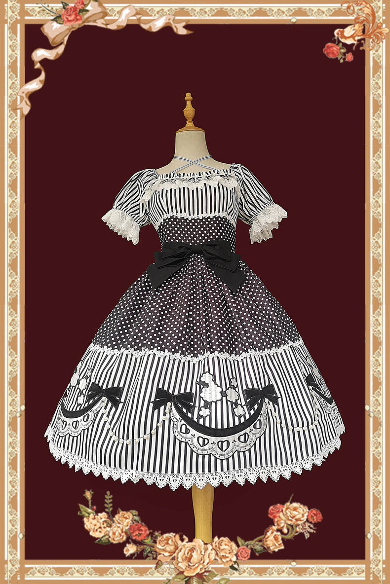 Infanta - Poodle - Appliqué Puff-Sleeve OP