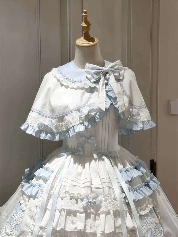Creamy - Blue-White Doll Heart - Blue-and-White JSK with Matching Cape