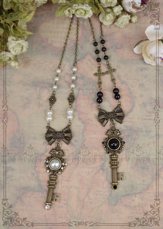 Rose of Sharon - Gothic Lolita Retro Pearl Necklace - Neckwear