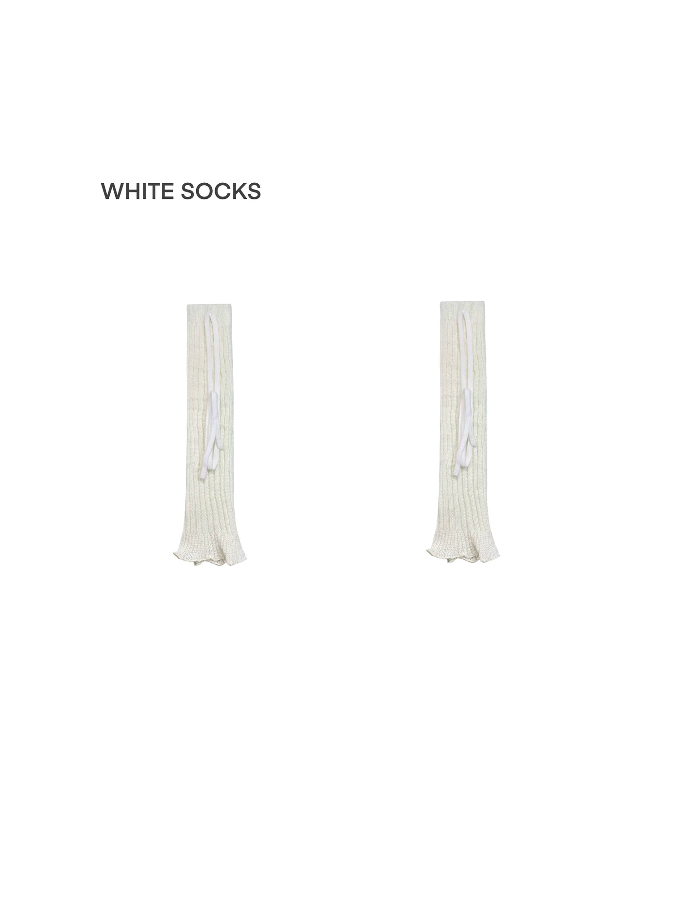 White Socks - Ballet Strap - Ribbed Leg Warmers with Wraparound Strap Details
