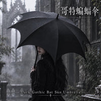 Independent Brand - Gothic Tiered Pagoda Lolita Parasol - Pointed pagoda bat parasol - curved handle