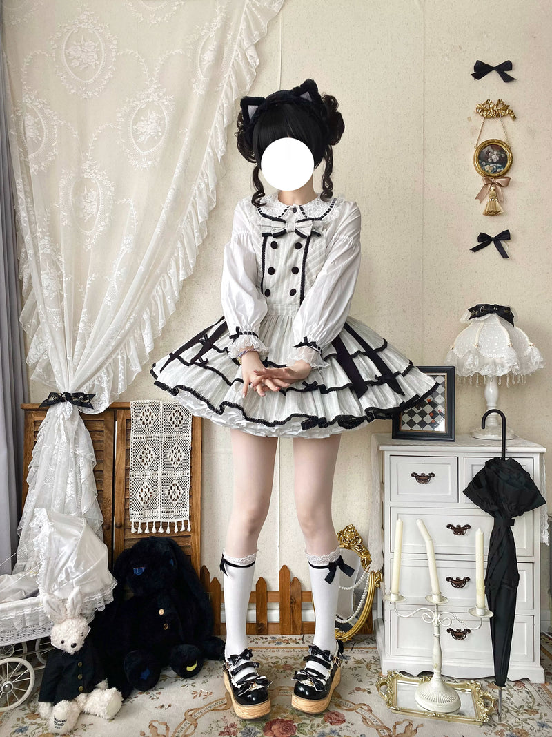 White Tea Story - Mianmian Ice - Three-tier 100% cotton lolita jumper
