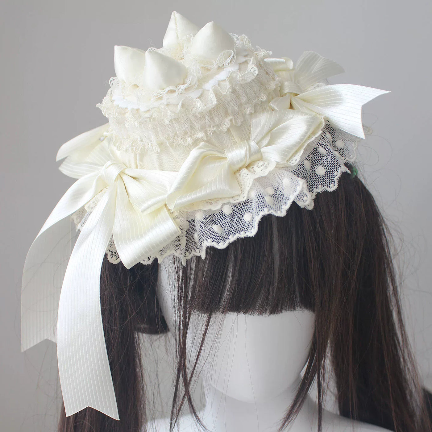 Deer Girl Handmade - Strawberry Angel Cake - Mini Top Hat with Ribbon Bows