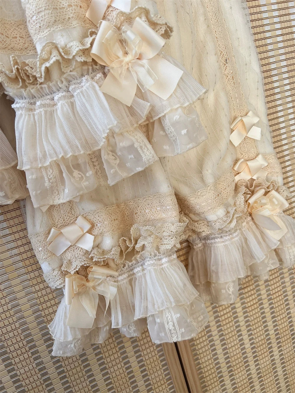 Ilovexiaolu - Coral Fleece & Cotton Styles - Lolita Bloomers with Ruffled Leg Openings and Bows - product detail 9