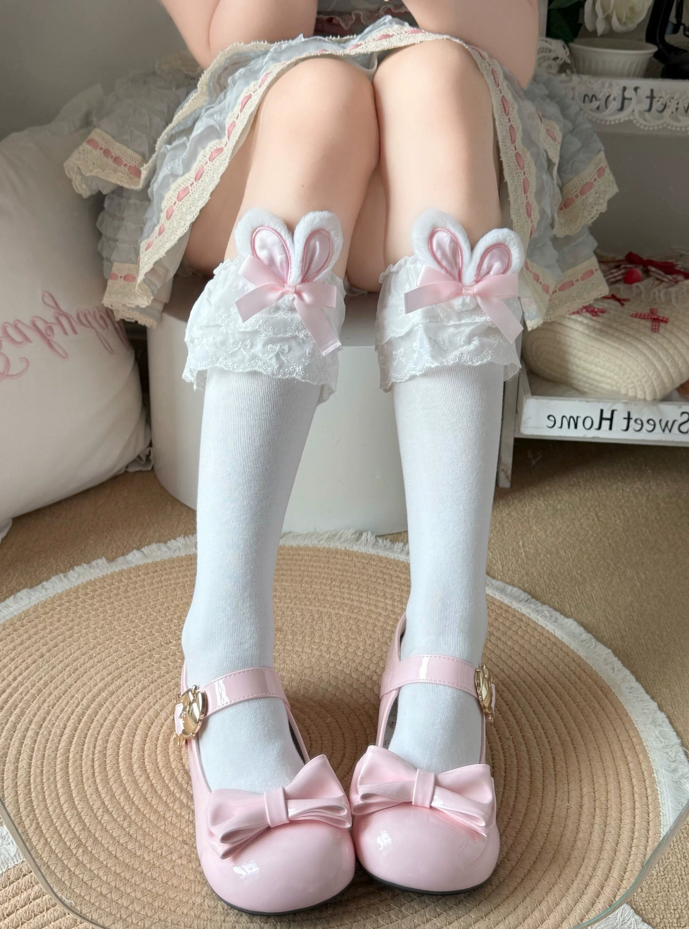 Fantasy Doll - Bunny-Ear Lace - Socks with Bunny-Ear Cuffs