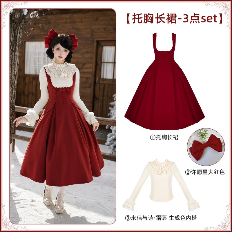 With PUJI - Velvet Rose - Lolita JSK Dress, Embroidery & Boned Bodice Detail detail view 8