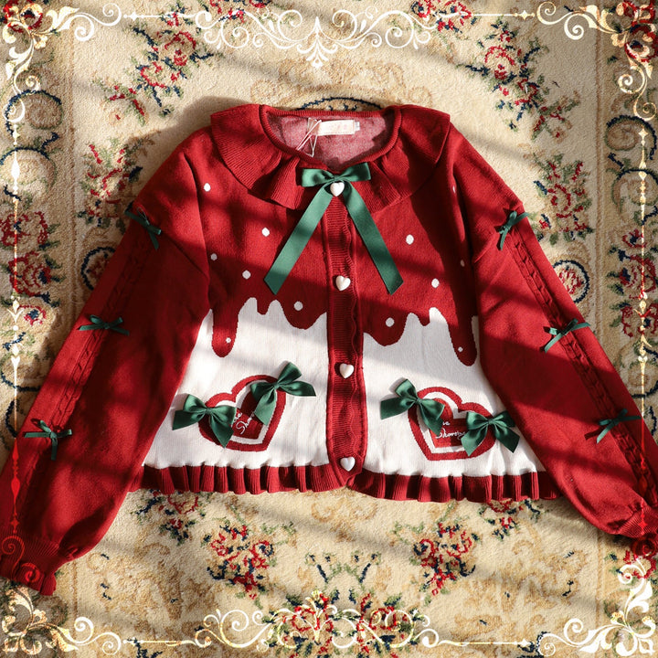 MIST - Beating Heart - Sweet Lolita Sweater Coat with puff sleeves