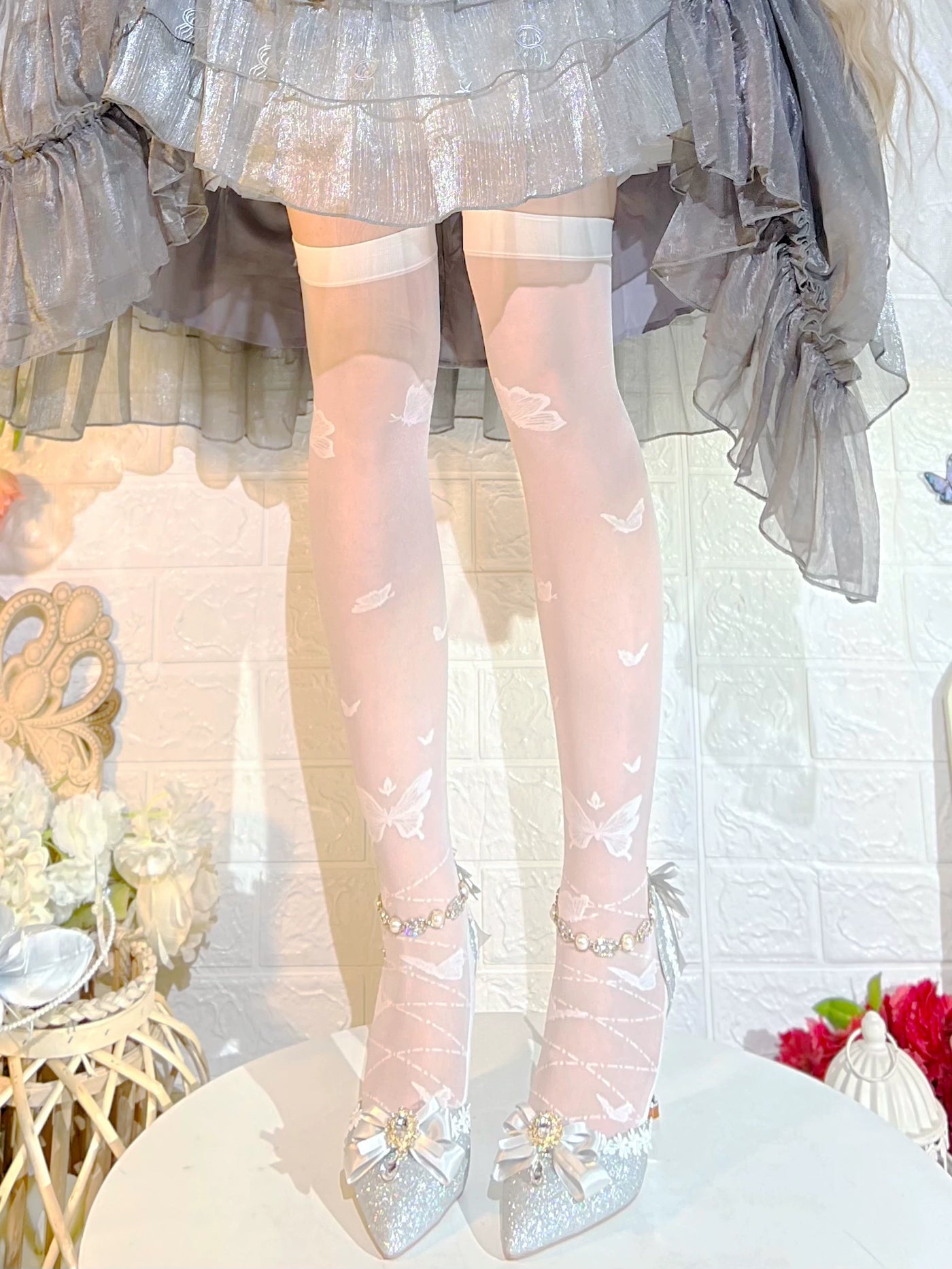 Fantasy Doll - Nirvana Butterfly - Over-the-Knee Socks with Butterfly Motifs