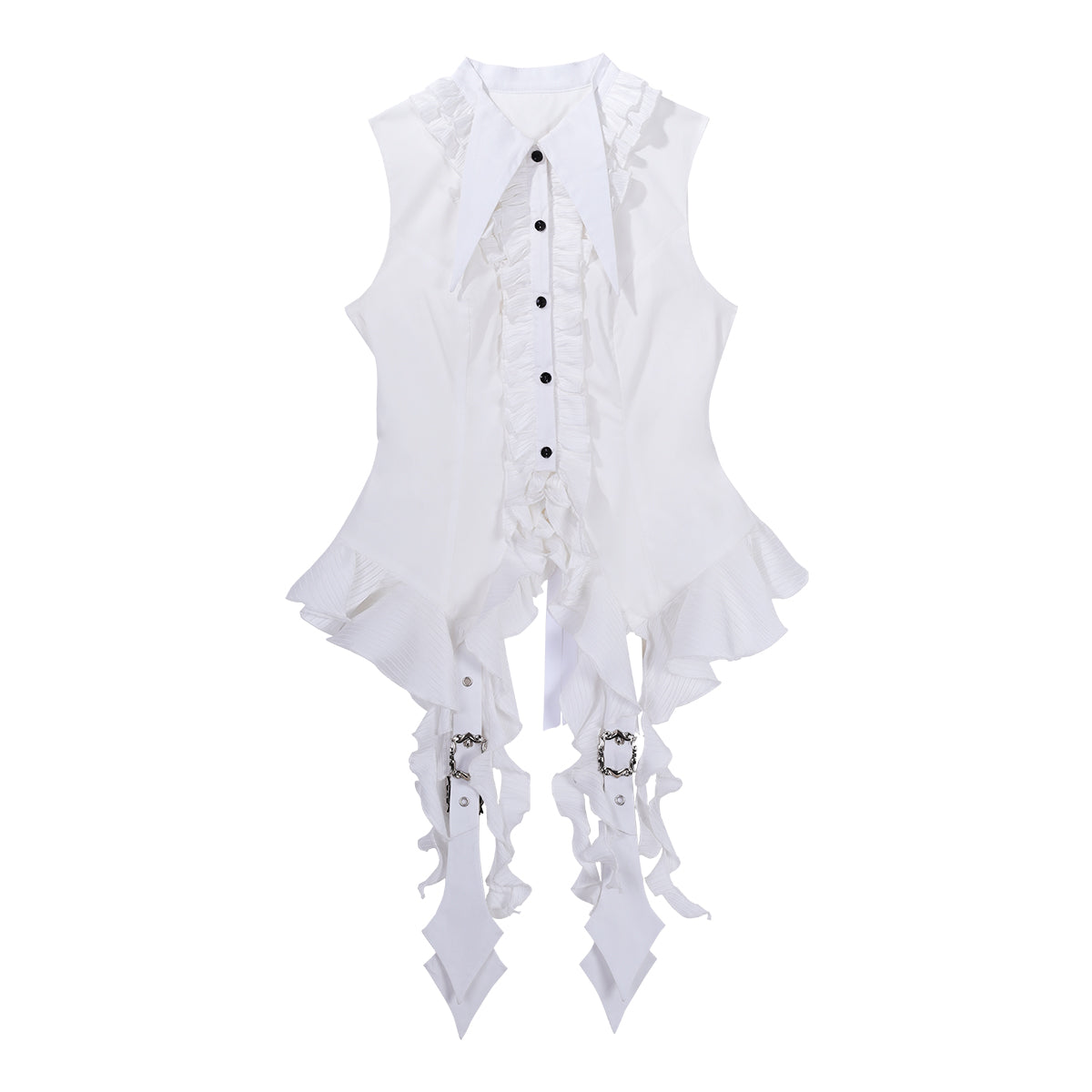 Designer's Gift - Shard Gem - Gothic Lolita Skirt Suit with Pointed-Collar Sleeveless Shirt