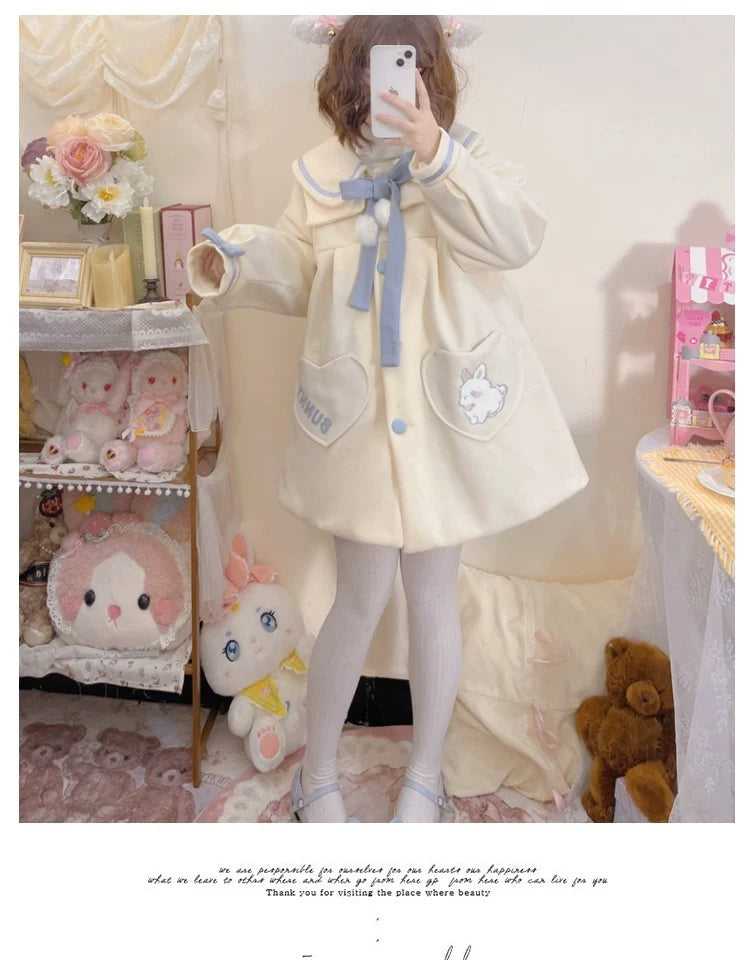 Niu Niu - Plus Size Lolita Coat Woolen Winter - Lolita Overcoat Outerwear