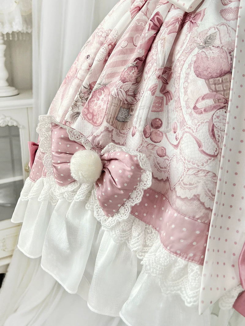 Sweet Promise - Pink Ribbon Princess - Pink JSK with Lace-Trimmed Ruffles