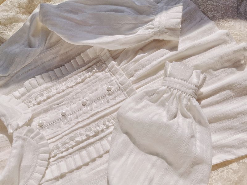 Yilia - J-fashion Ruffle Cotton Lolita - Blouse Innerwear