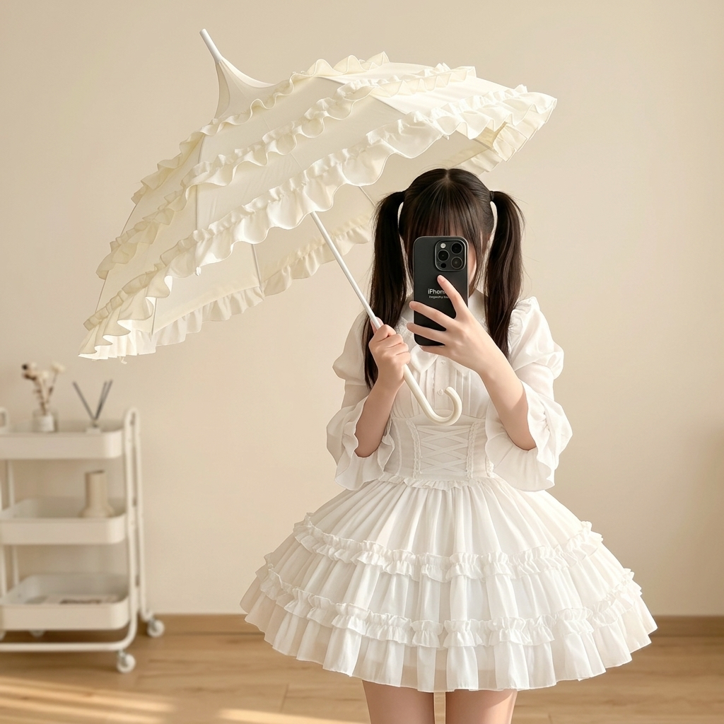 Independent Brand - Ruffle and Birdcage - Multi-Style Umbrellas with Lace Trims