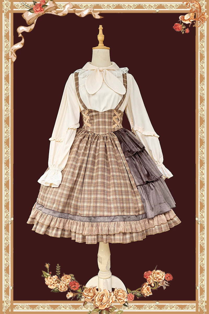 Infanta - Dawn Melody - Plaid Suspender Skirt & Cape