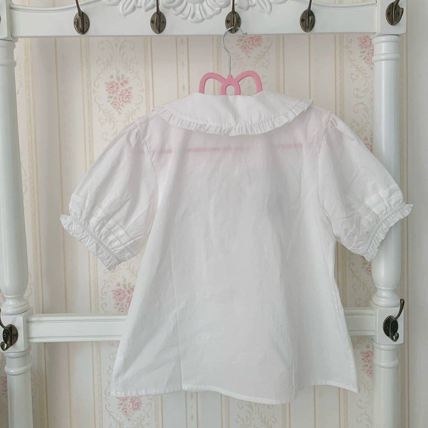 Chubby Cat Diary - Plus Size Peter Pan Collar Cotton Blouse - detail view 2