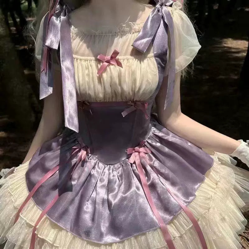 Sweetheart Dream Machine - Little Ribbon Ballet - Camisole jumper skirt (JSK) with layered ruffles