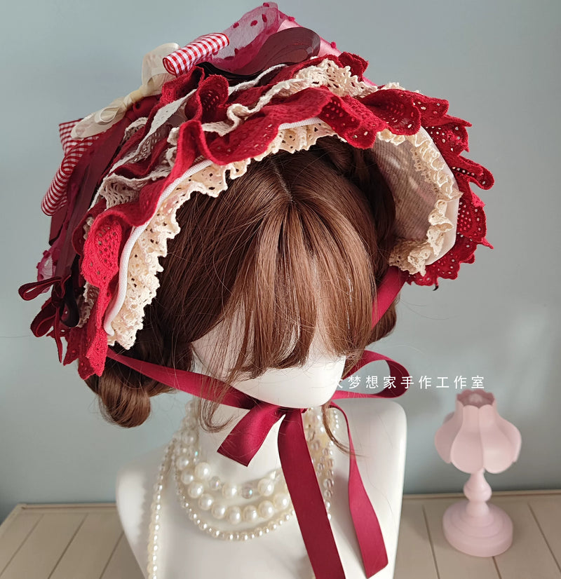 Great Dreamer Vintage-Inspired Straw Lolita Bonnet — additional product view