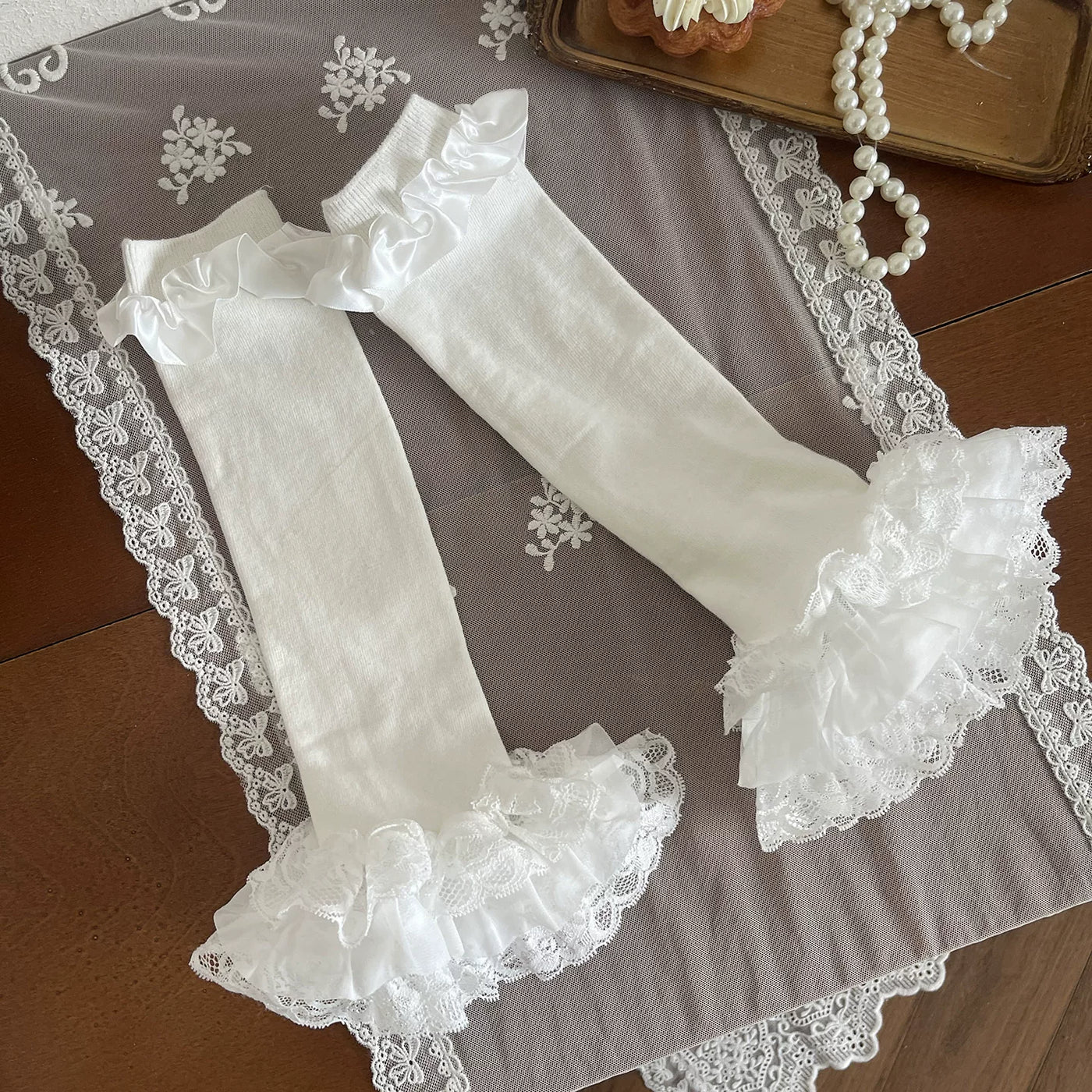 Sock Noble - Lace Layering - Lace Tights and Legwear Accessories with Ruffle Details