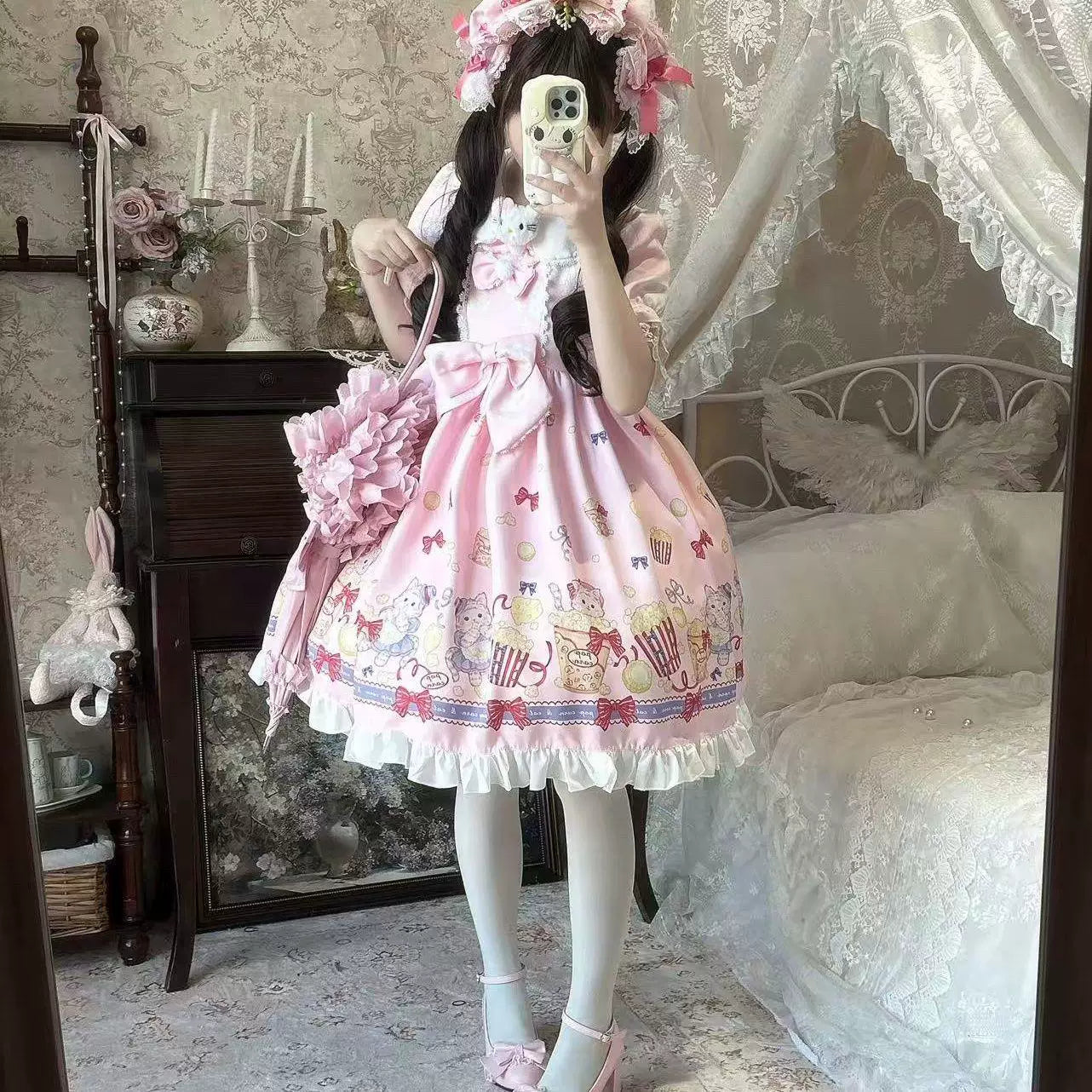 Sweetheart Dream Machine - Doll Collar - Ruffle-Trimmed Lolita OP Dress
