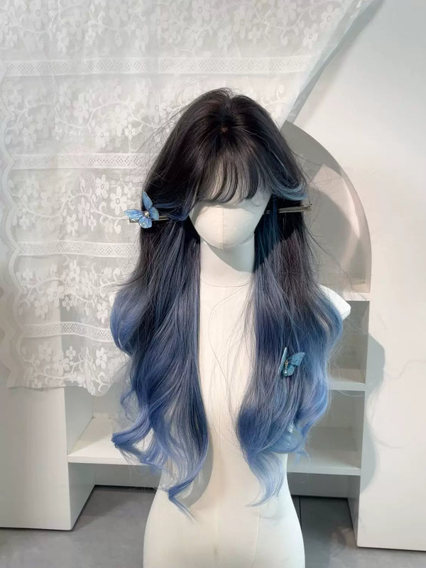 Kunkun Fish blue-highlighted wavy wig - view 5