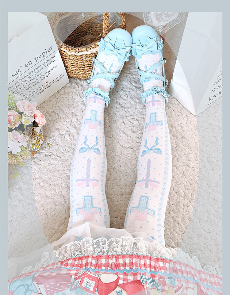 Roji Roji - Sweet Bow Lolita Thigh stockings - Socks