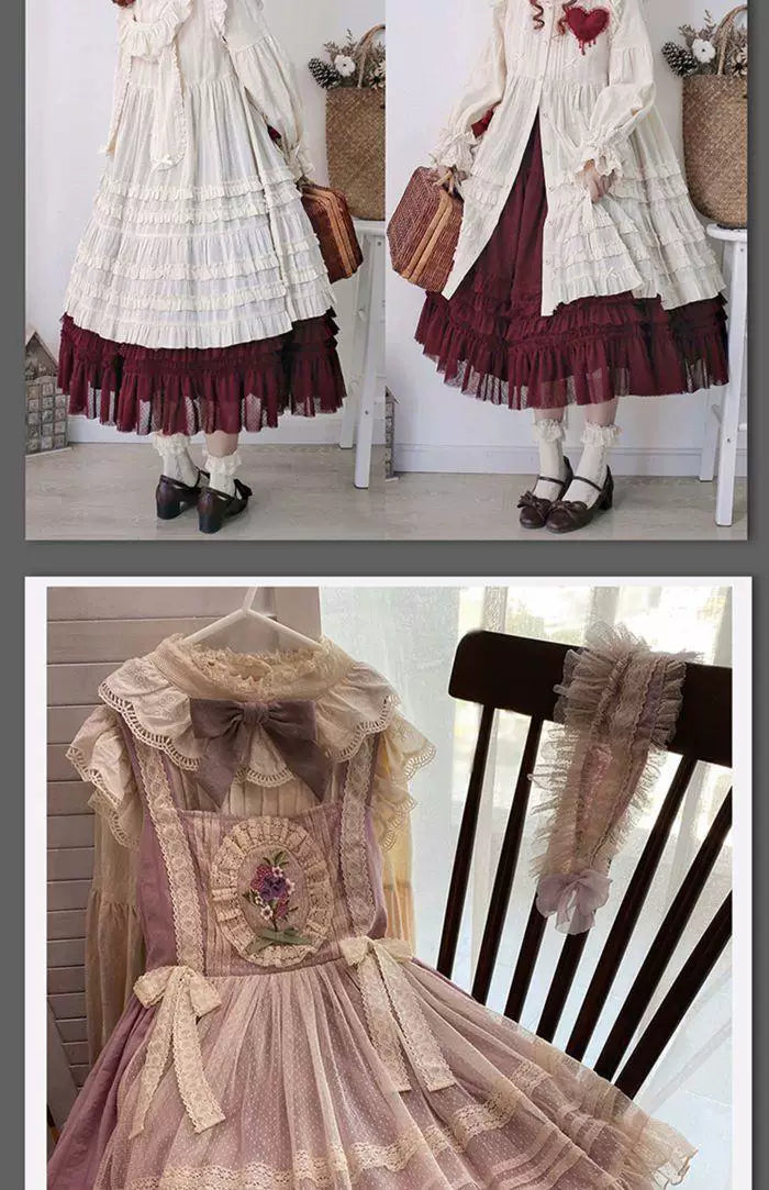 Sweetheart Dream Machine - Vintage Stand-Collar - Lace-Trimmed Blouse with Mid- or Long Sleeves