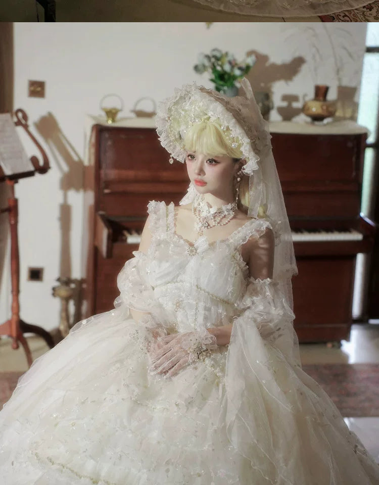 Maoxi Xiaoxiannu Lolita - Dream Waltz - White chiffon JSK dress