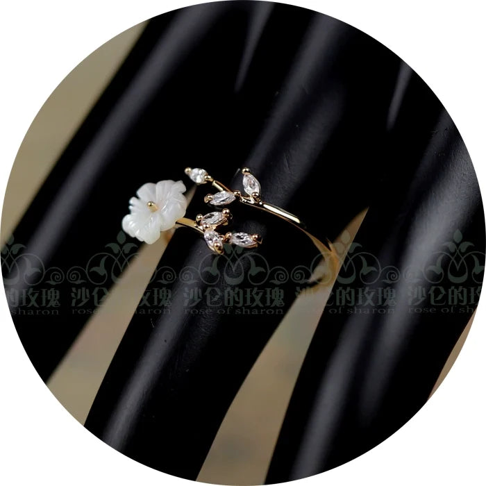 Rose of Sharon - Flower Language - Classical Lolita Ring Delicate Flower Ring