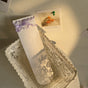 One Size / white socks purple knot