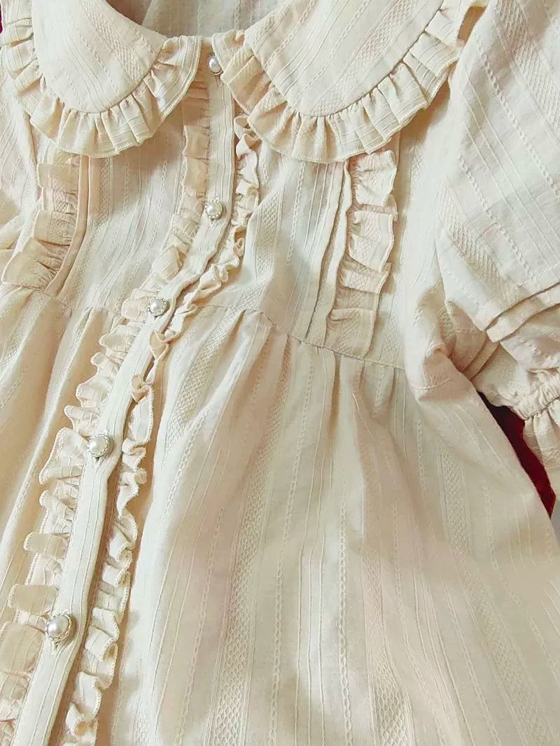 Yilia - Cotton Sweet Lolita Blouse - Peter Pan Collar Innerwear