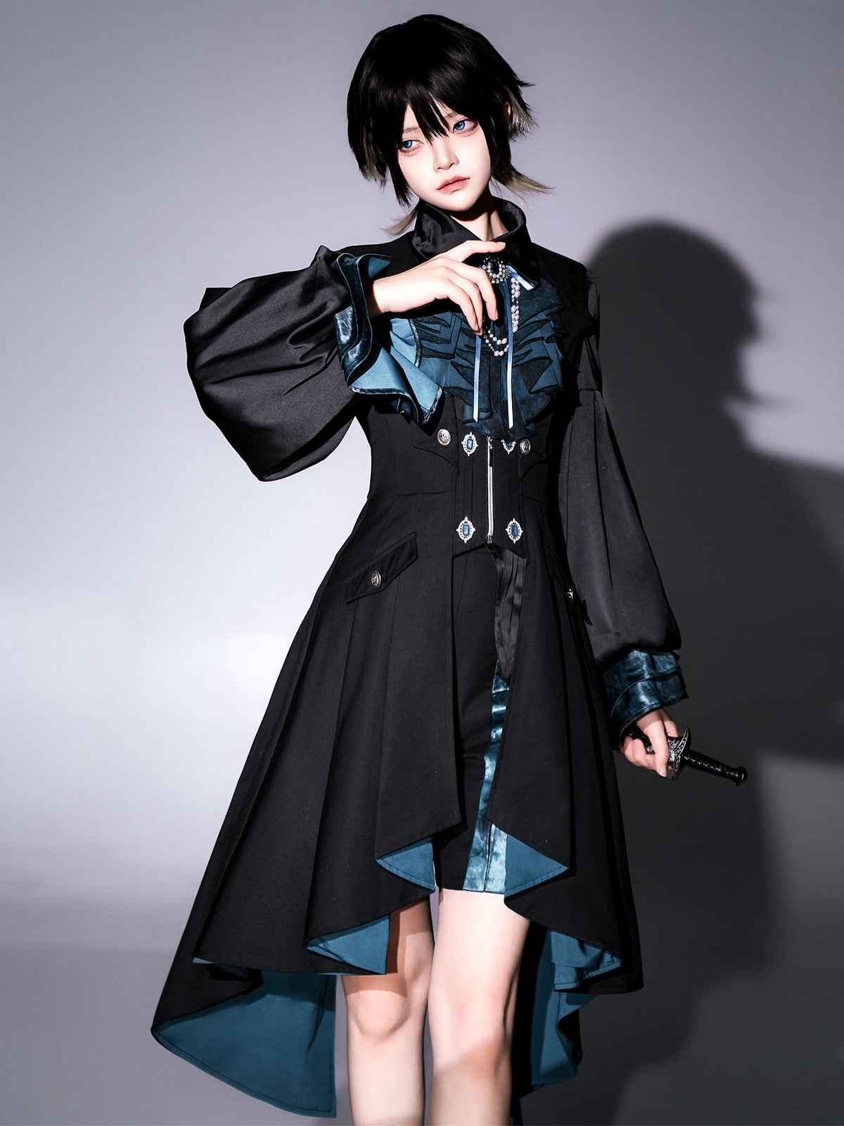 Designer's Gift - Mystique Melody - Ouji Lolita Irregular Shirt and Long Vest Set