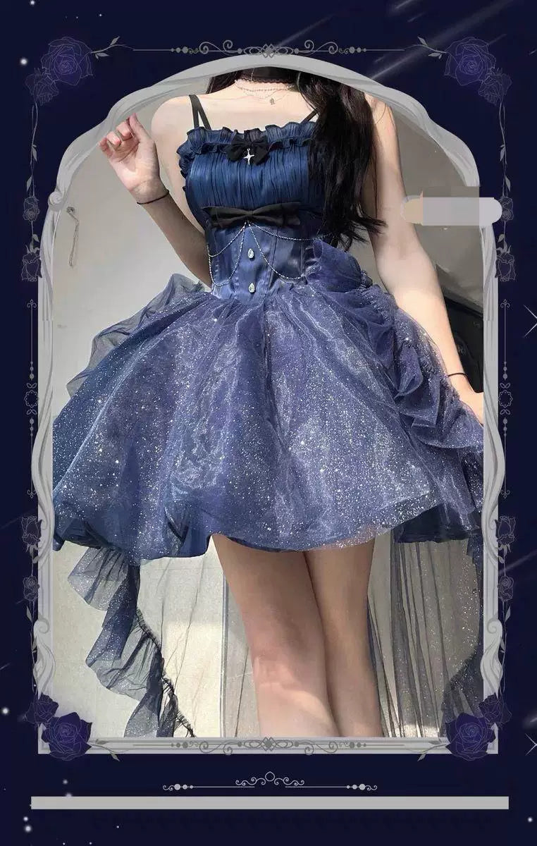 Sweetheart Dream Machine - Polaris - Lolita Dress Set with Glittering Skirt and Tail Train