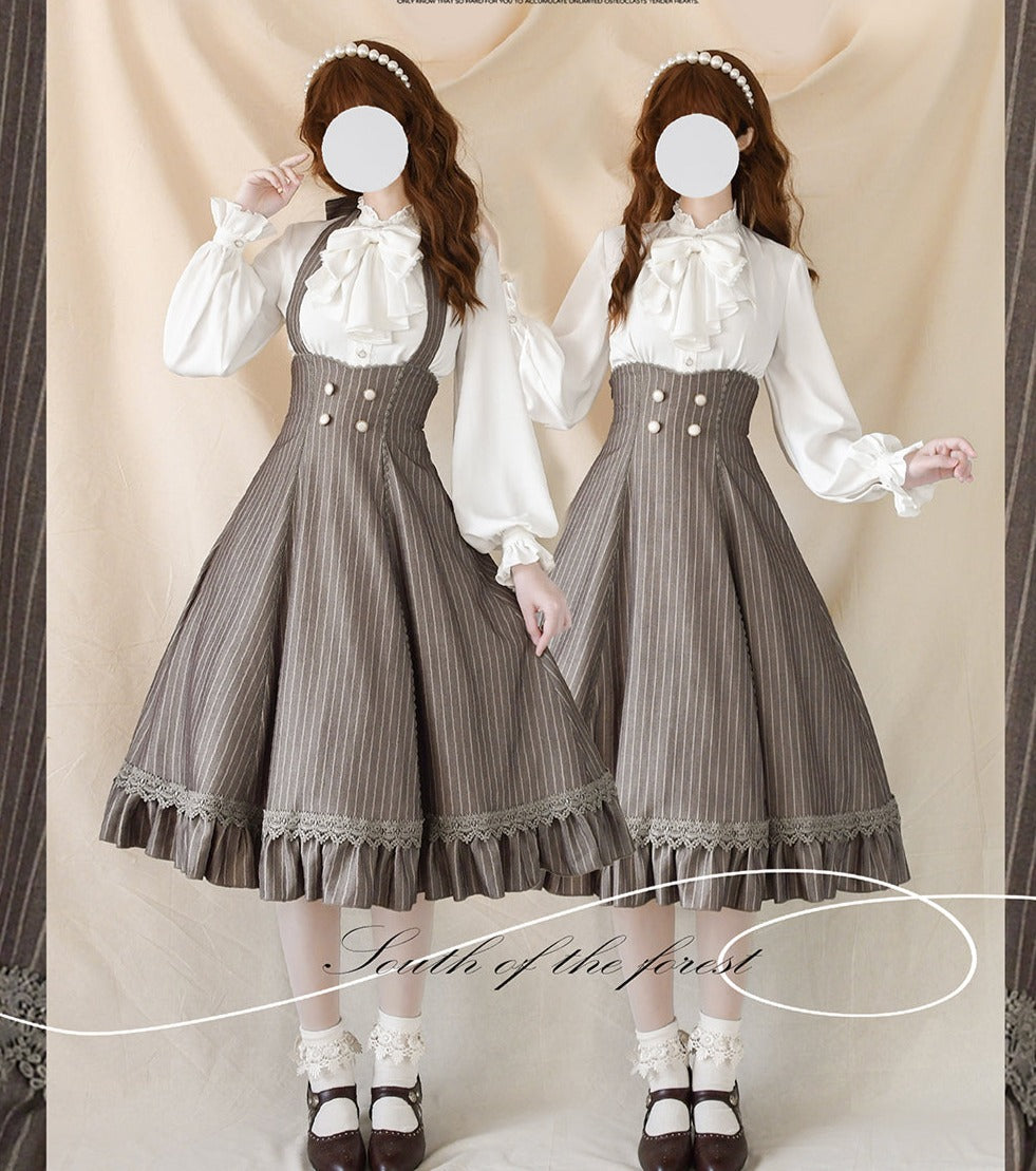 Forest Wardrobe - South of the Forest - Vintage Classic Lolita Halter JSK Dress, French Style Blouse