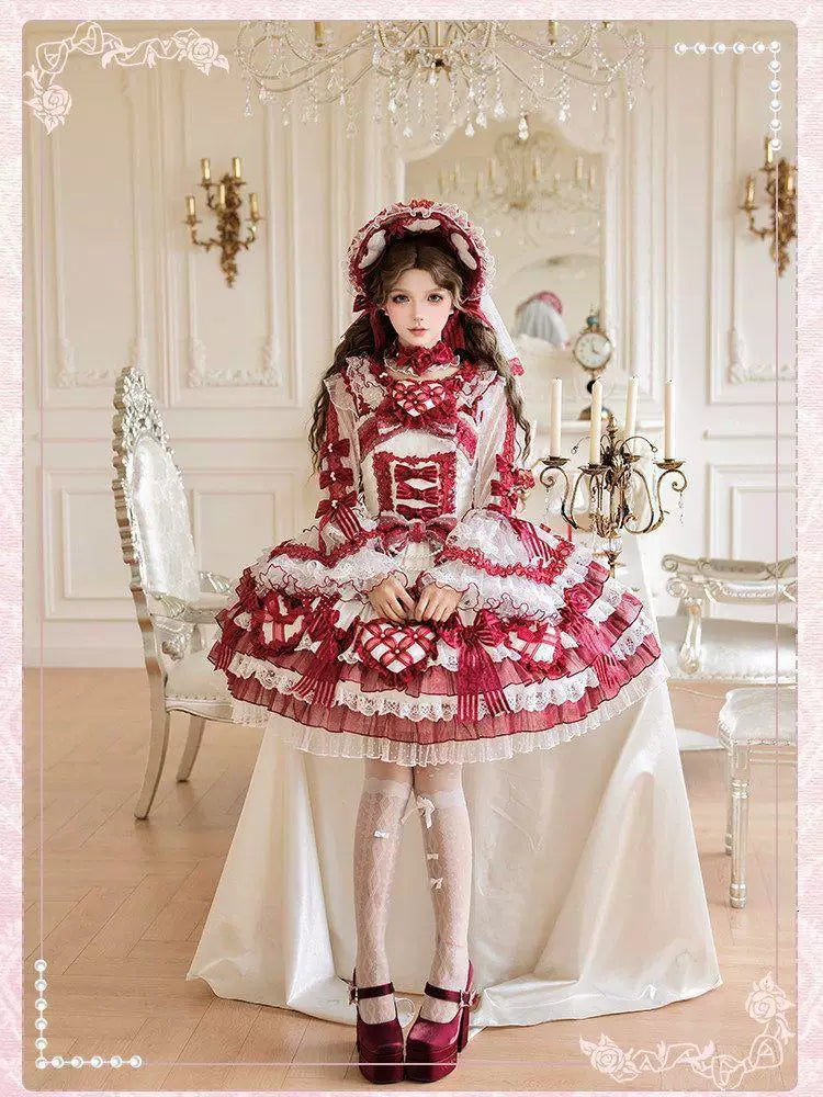 Sweetheart Dream Machine - Love Your Heart - Long-Sleeve Blouse with Layered Lace Cuffs