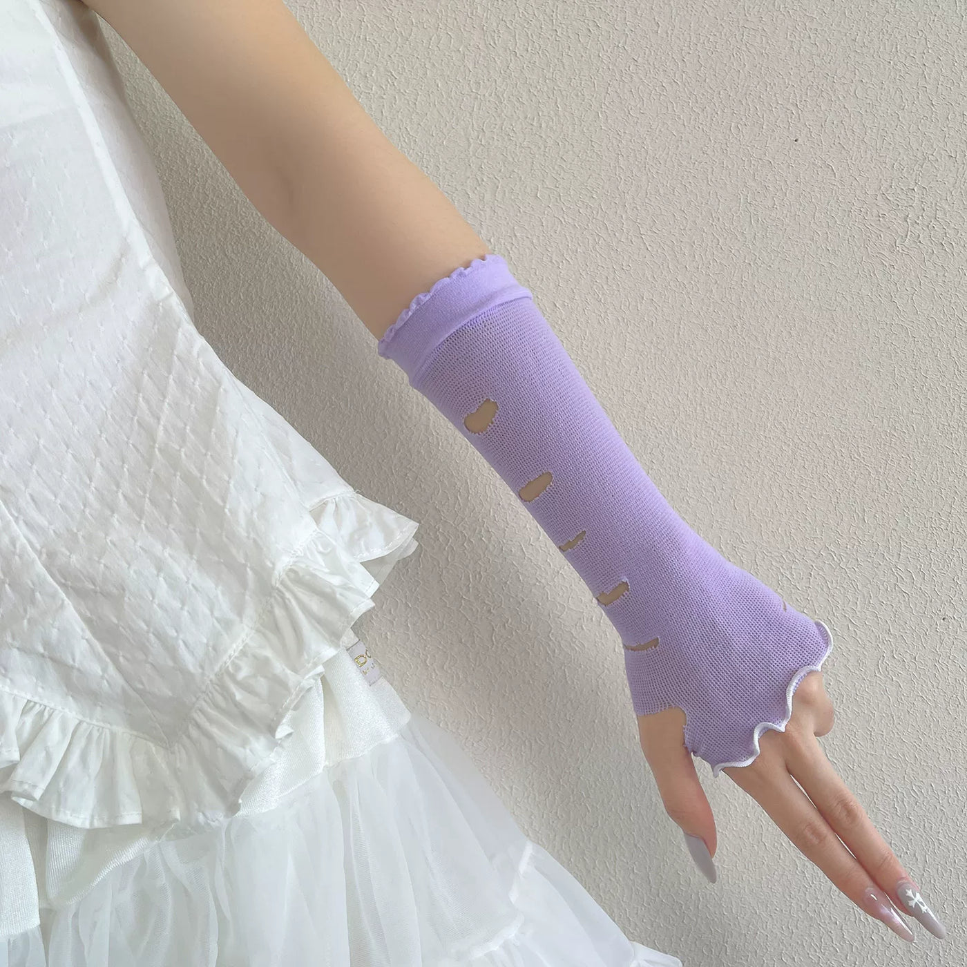 Sock Noble - Dopamine Candy Colour - Arm Sleeve Gloves with distressed cutouts