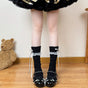 Black socks, gray bow / One Size