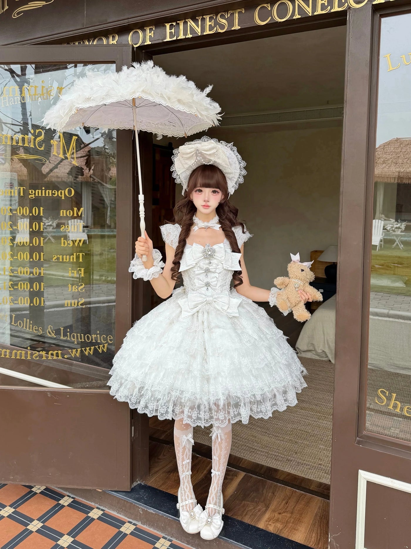 Snow Feather - Wedding Sweet Lolita JSK Dress, Multi-layered Lace Skirt White JSK Only S