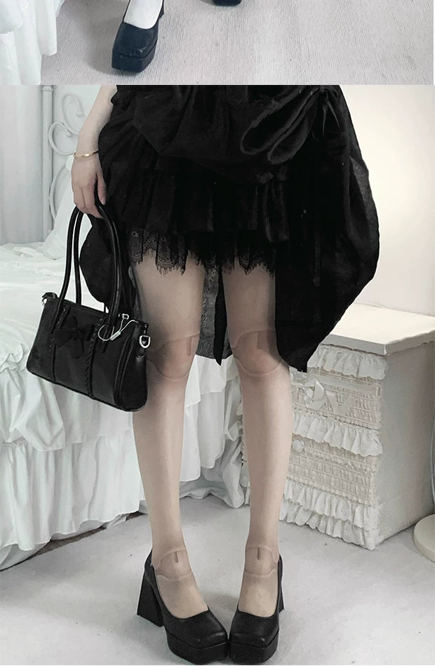 roji roji - Joint Doll - Printed Tights in Skin-Tone and Velvet Options