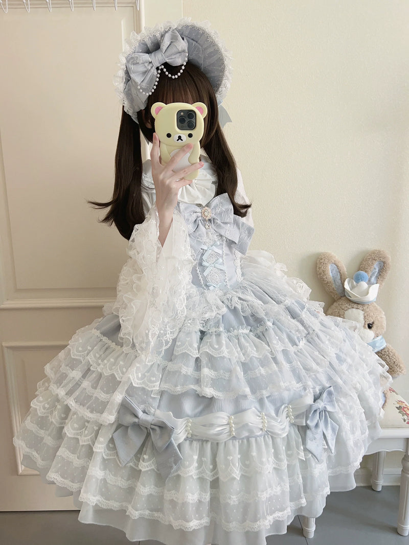 Sugar Girl - Dream Prelude - Dreamy Princess Lolita JSK Dress Suit, Tiered Lace