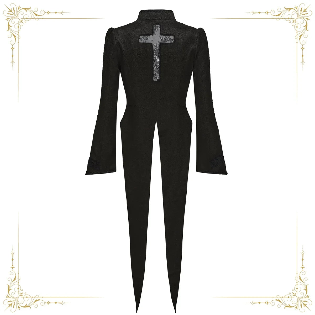 Immortal Thorn - Immortal Murky Portrait - Ouji Lolita Long Swallowtail Black Coat