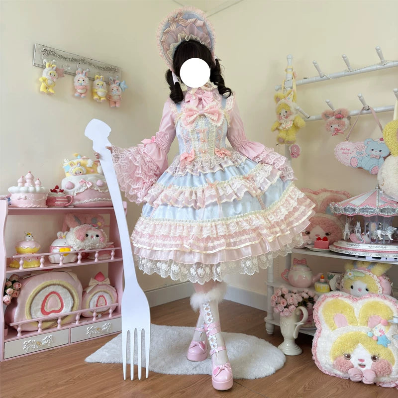 Lady Han Star Love Song Bridal JSK Dress by Lolita Fetch, featuring elegant star-themed lace and intricate embroidery.