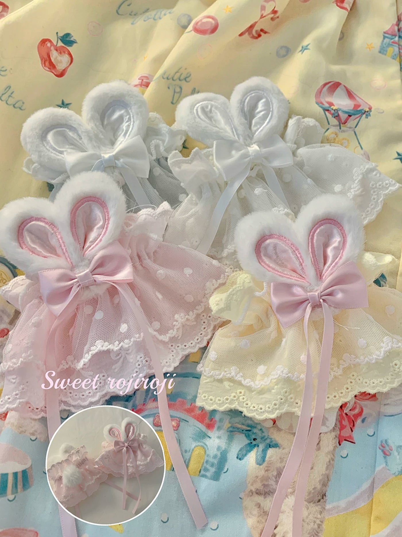 Lolita - Bunny Ear Lace Arm Cuffs - Individually Selectable Lolita