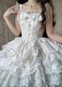 Zhijinyuan - Sea Moon Realm - Ballet JSK Dress and Accessories - White JSK / S