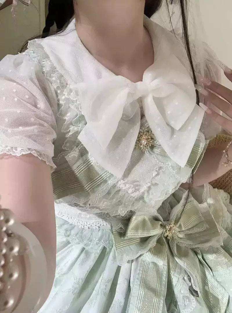 Sweetheart Dream Machine - Milky Puff - Cotton Inner Layer with a Lace-Trimmed Peter Pan Collar