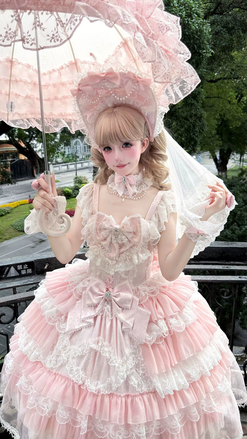 Miaolin Original - Rose Oath - Sweet Lolita JSK dress with rose