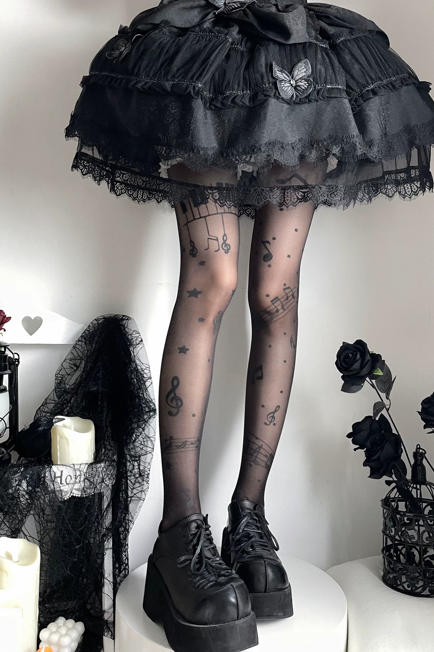 Fantasy Doll - Sweet Star Print - Patterned tights with star motifs