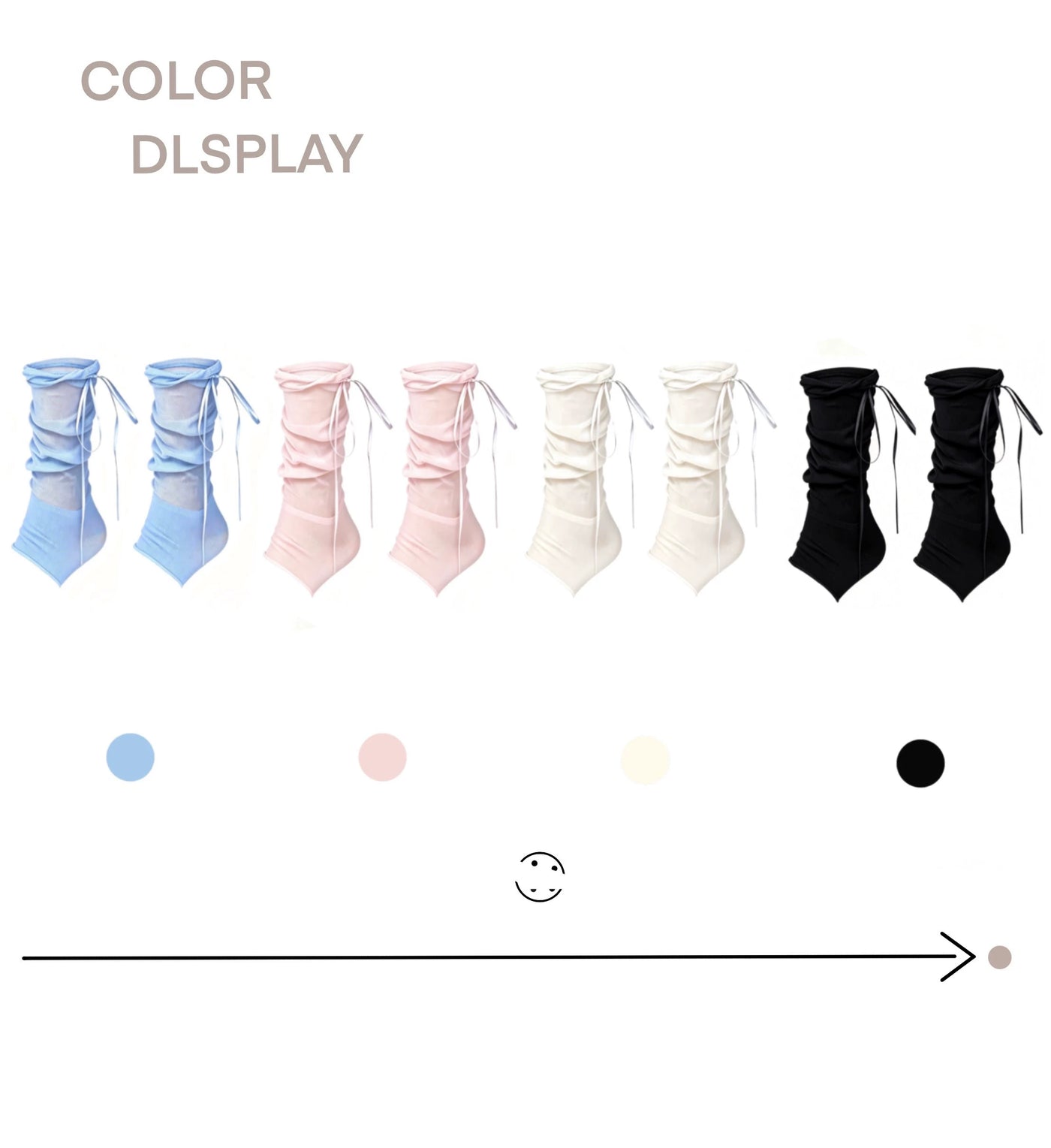 White Socks - Ribbon Ruffle - Mid-Calf Stirrup Slouch Socks with Ribbon Bow Ties